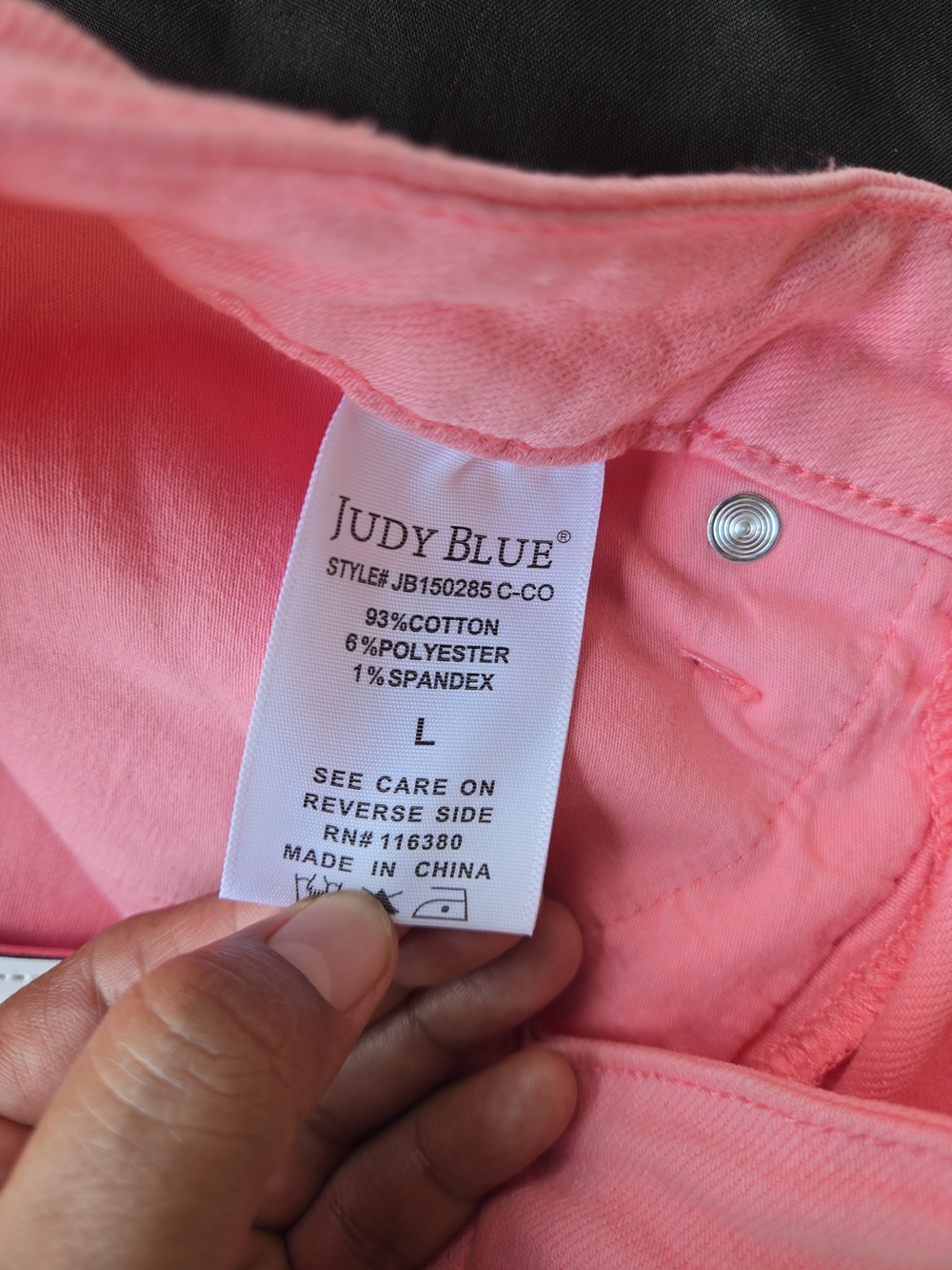 Judy Blue Pink High-Rise Denim Shorts - Picture 6 of 7